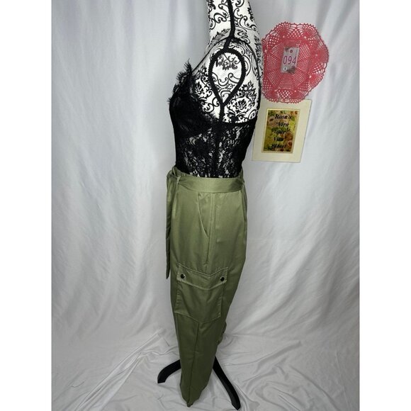 NWT Fashion Nova Lace and Cargo Jumpsuit Large - Picture 3 of 9